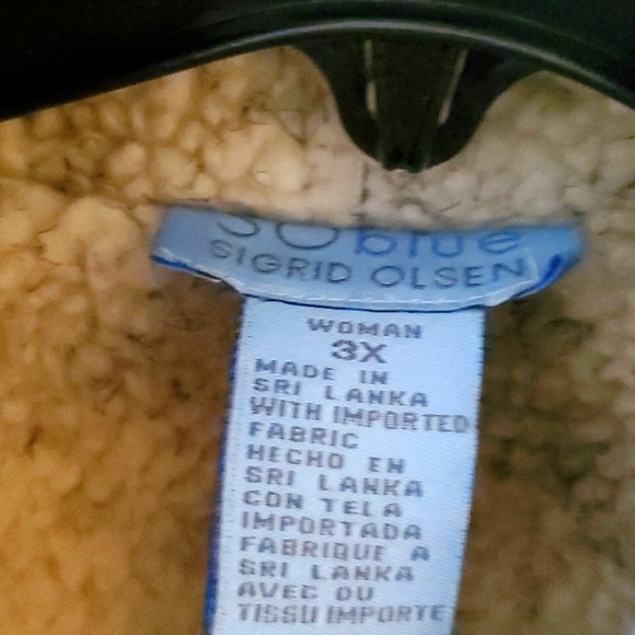 SO BLUE SIGRID OLSEN FAUX SUEDE/FAUX SHEEP WOOL SHEARLING WINTER COAT SZ 3X - Picture 5 of 11